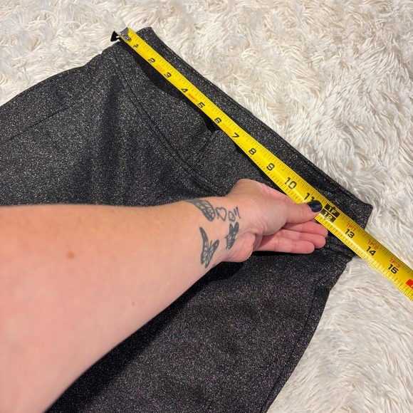 LOFT PETITES Silver Metallic Dress Stretch pull on Pants Skinny Legging MP - Picture 5 of 9